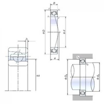 45 mm x 68 mm x 12 mm  NSK 45BER19H Rolamentos de esferas de contacto angular selados com lubrificação de gorduras